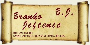 Branko Jeftenić vizit kartica